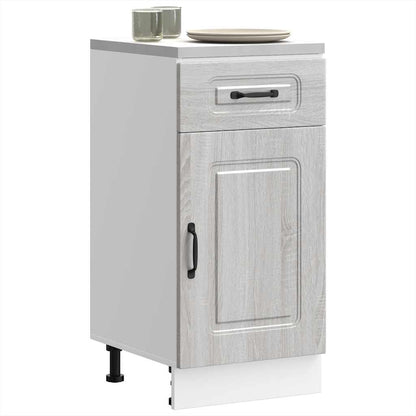 Keuken onderkast Kalmar bewerkt hout grijs sonoma eiken