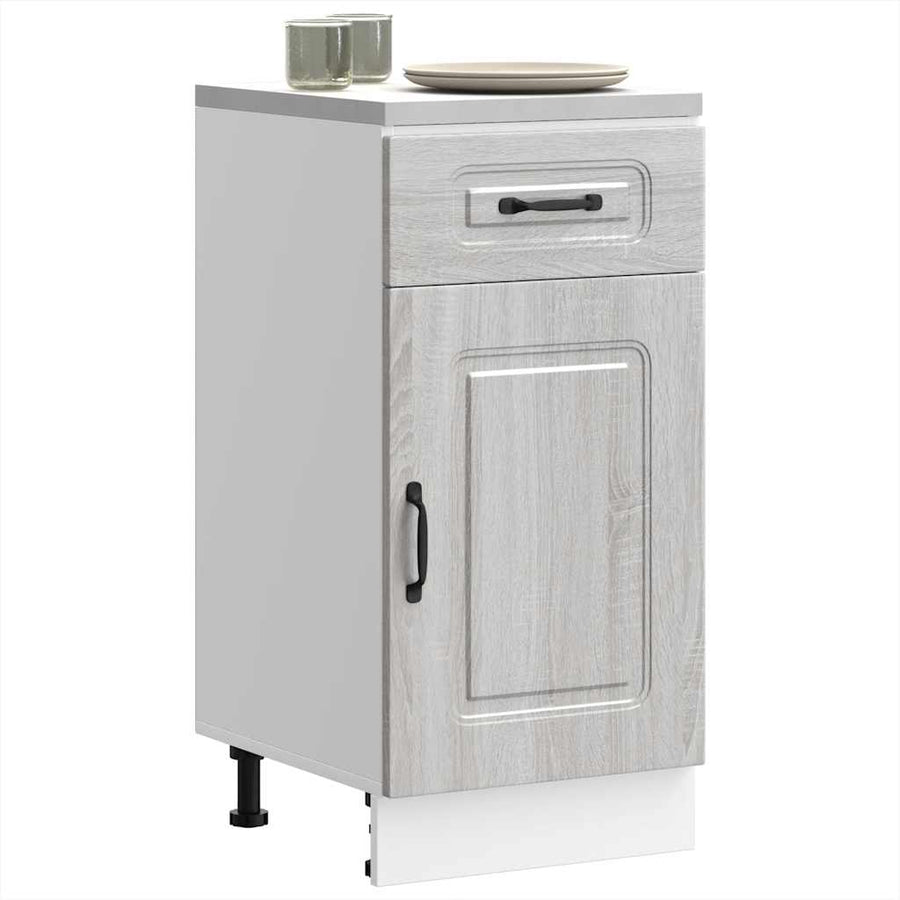 Keuken onderkast Kalmar bewerkt hout grijs sonoma eiken