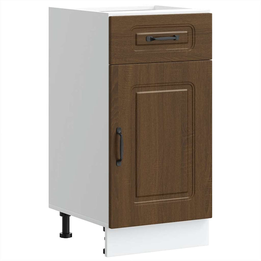 Keuken onderkast Kalmar bewerkt hout bruin eikenkleur