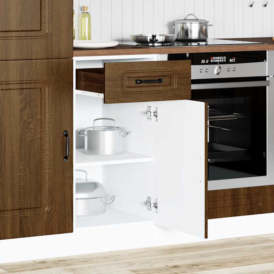 Keuken onderkast Kalmar bewerkt hout bruin eikenkleur