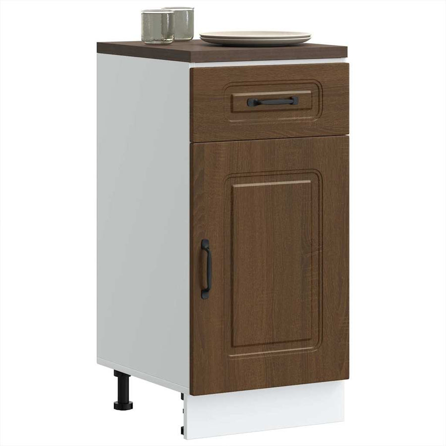 Keuken onderkast Kalmar bewerkt hout bruin eikenkleur