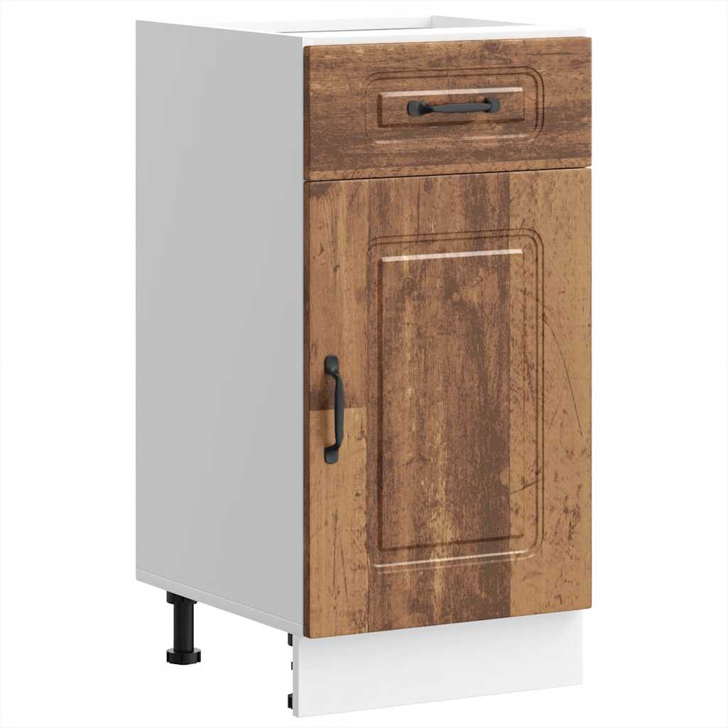 Keuken onderkast Kalmar bewerkt hout oud houtkleurig