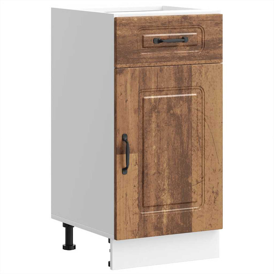 Keuken onderkast Kalmar bewerkt hout oud houtkleurig