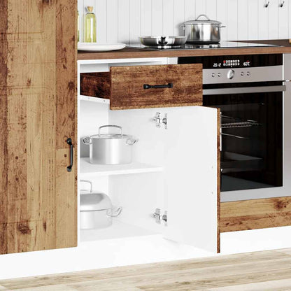 Keuken onderkast Kalmar bewerkt hout oud houtkleurig