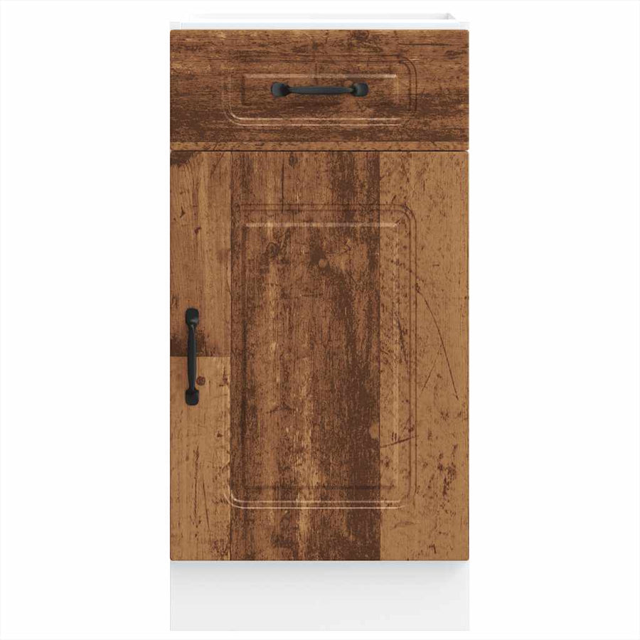 Keuken onderkast Kalmar bewerkt hout oud houtkleurig