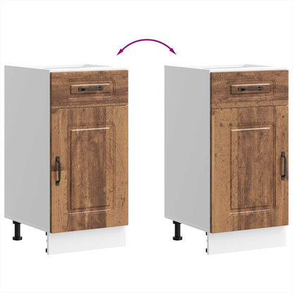 Keuken onderkast Kalmar bewerkt hout oud houtkleurig