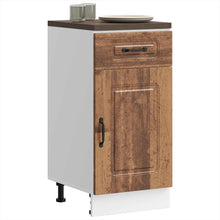 Keuken onderkast Kalmar bewerkt hout oud houtkleurig