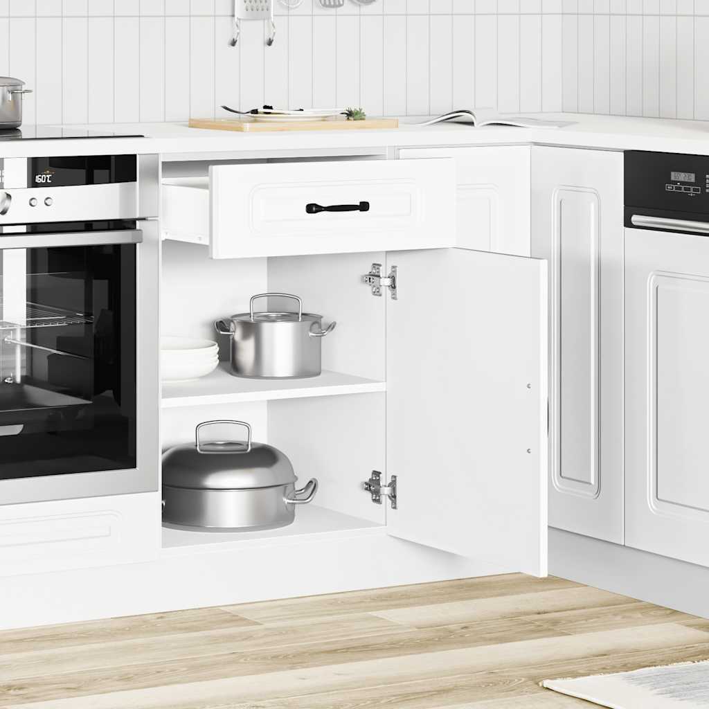 Keuken onderkast Kalmar bewerkt hout wit