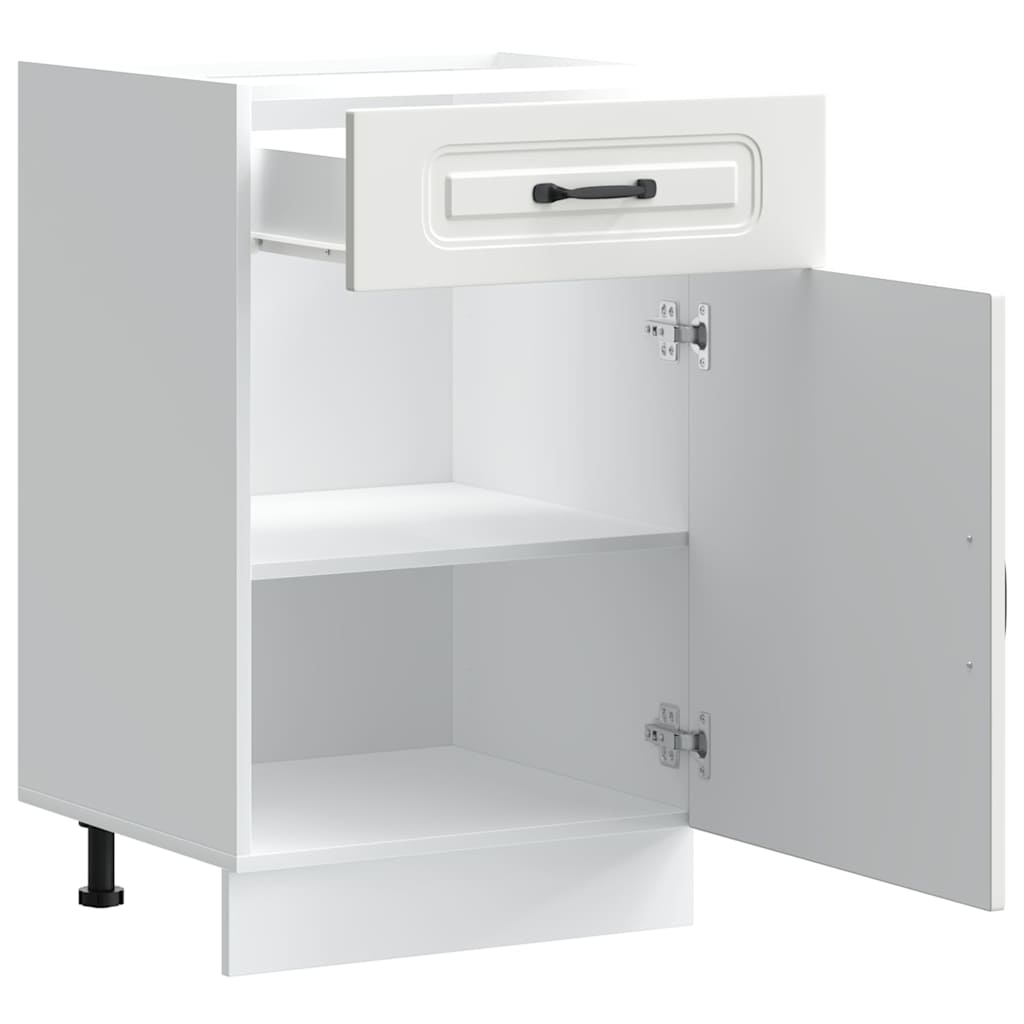 Keuken onderkast Kalmar bewerkt hout wit