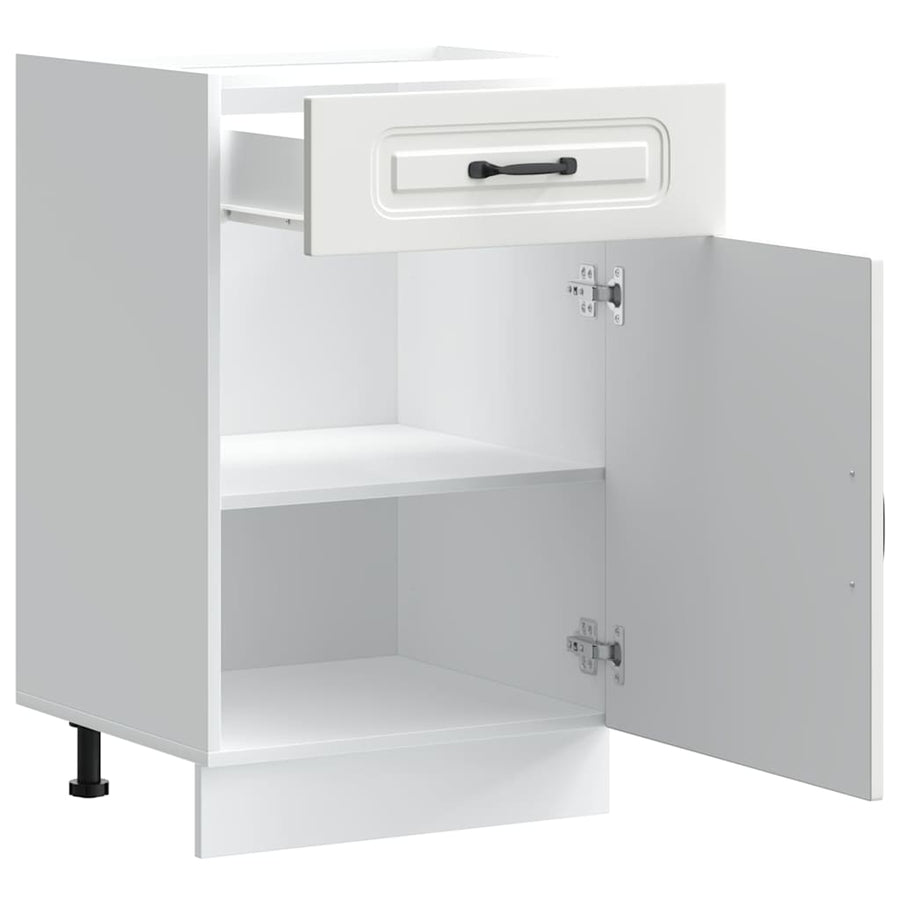Keuken onderkast Kalmar bewerkt hout wit