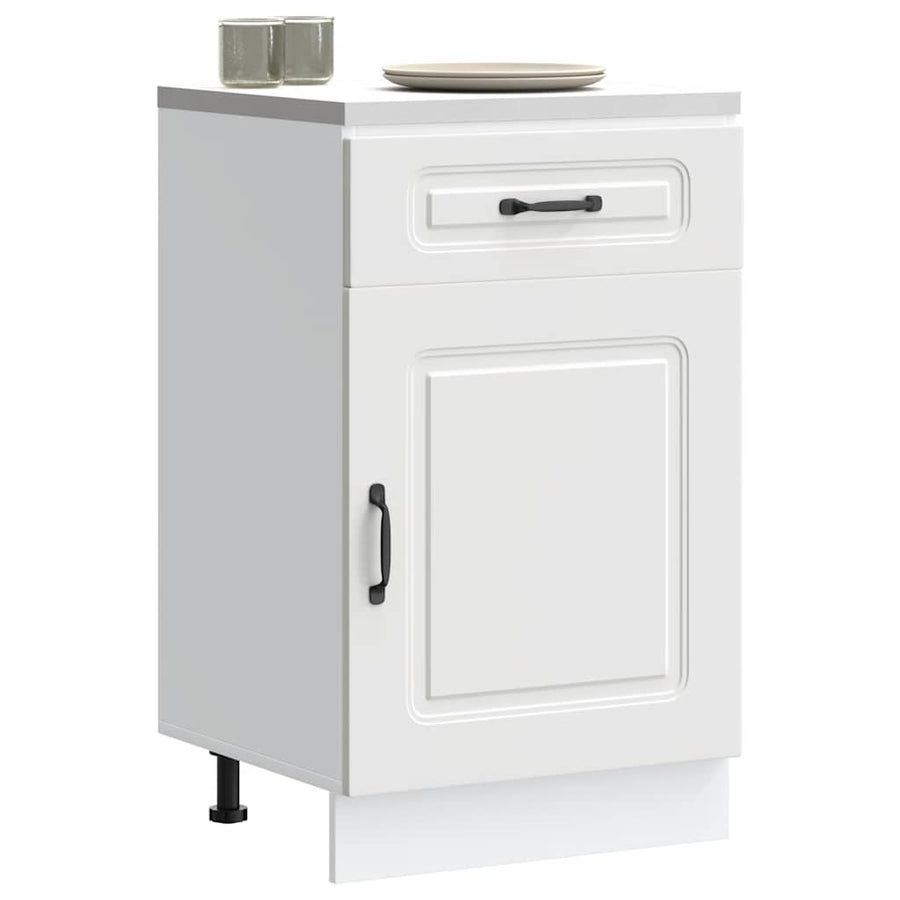 Keuken onderkast Kalmar bewerkt hout wit