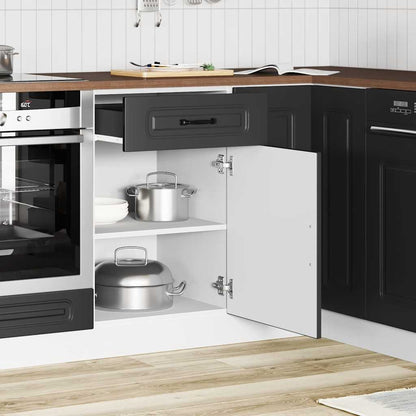 Keuken onderkast Kalmar bewerkt hout zwart