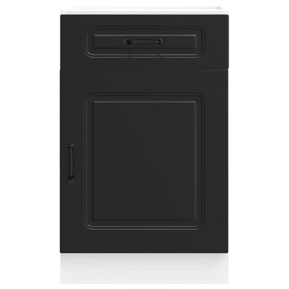 Keuken onderkast Kalmar bewerkt hout zwart