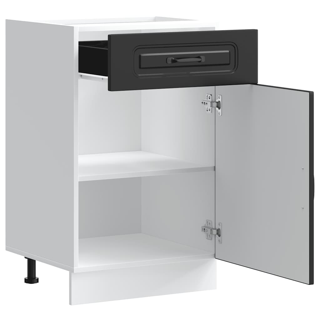 Keuken onderkast Kalmar bewerkt hout zwart