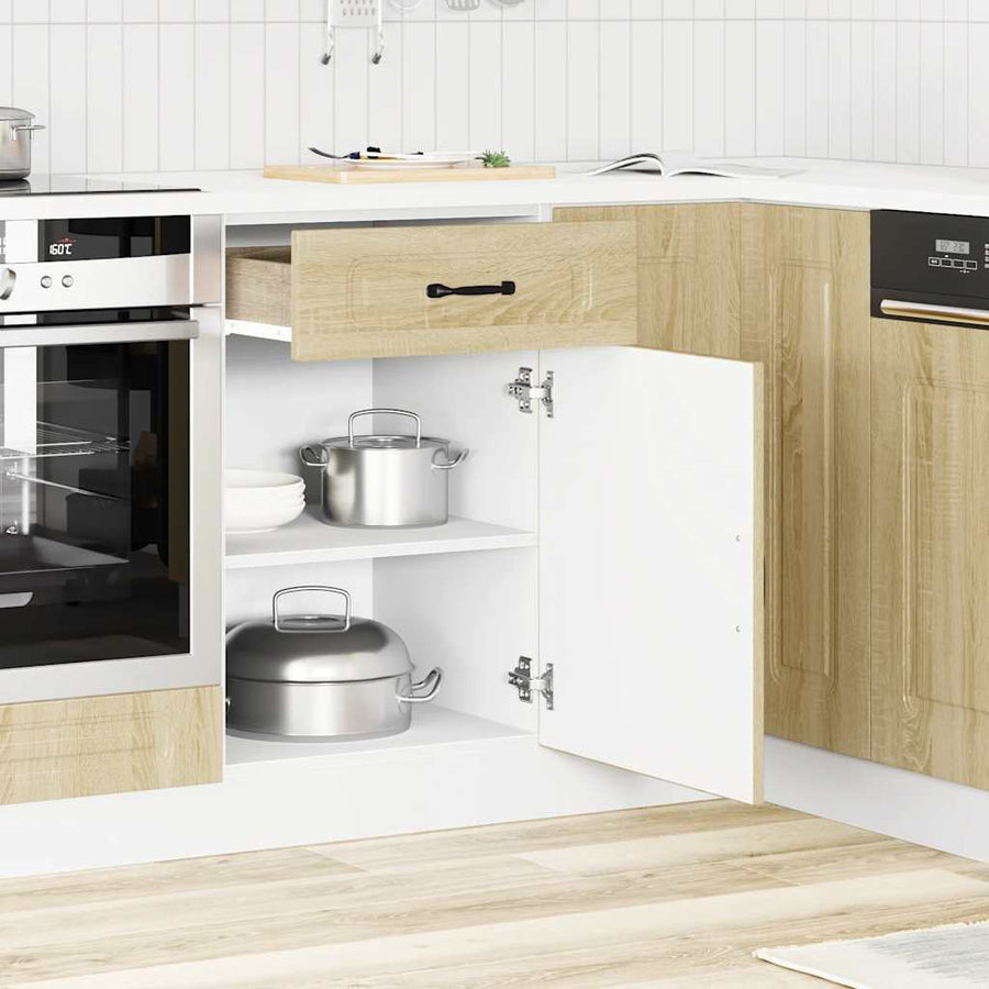 Keuken onderkast Kalmar bewerkt hout sonoma eikenkleurig
