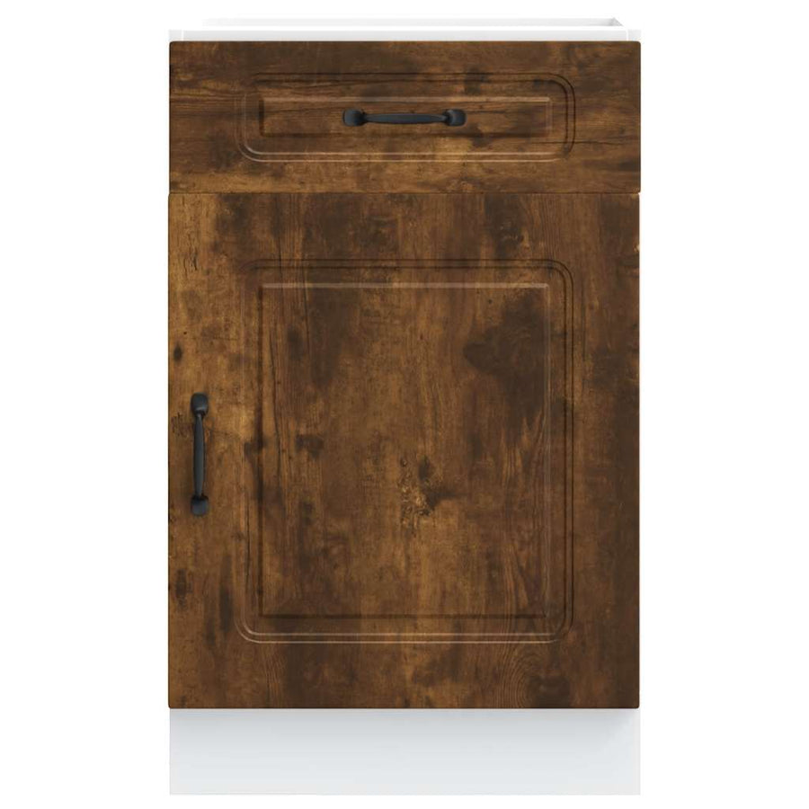 Keuken onderkast Kalmar bewerkt hout gerookt eikenkleurig