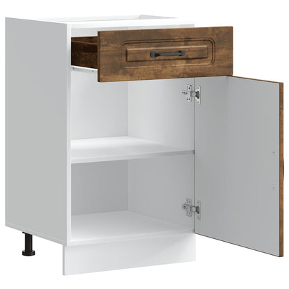 Keuken onderkast Kalmar bewerkt hout gerookt eikenkleurig