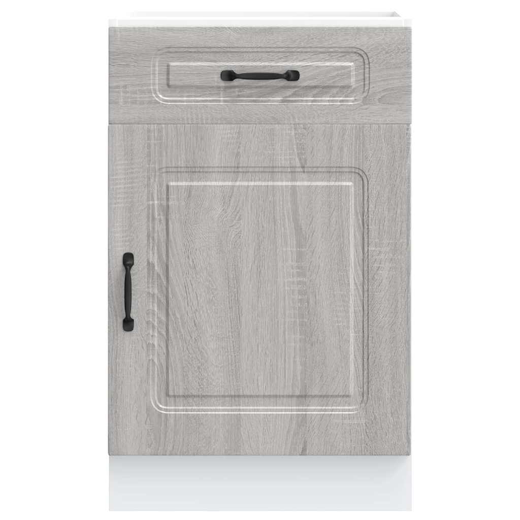 Keuken onderkast Kalmar bewerkt hout grijs sonoma eiken