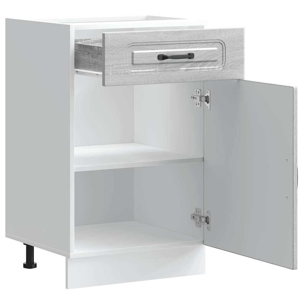 Keuken onderkast Kalmar bewerkt hout grijs sonoma eiken