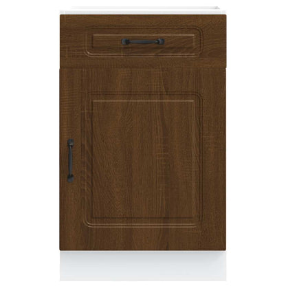 Keuken onderkast Kalmar bewerkt hout bruin eikenkleur