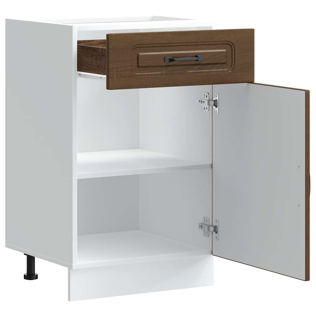Keuken onderkast Kalmar bewerkt hout bruin eikenkleur