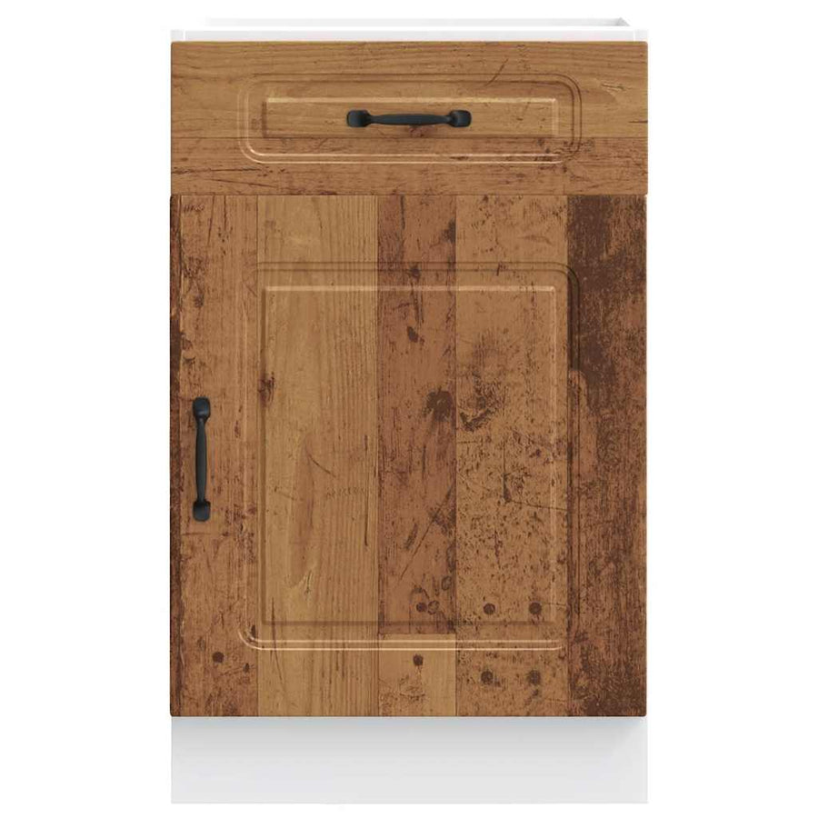 Keuken onderkast Kalmar bewerkt hout oud houtkleurig