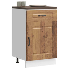 Keuken onderkast Kalmar bewerkt hout oud houtkleurig