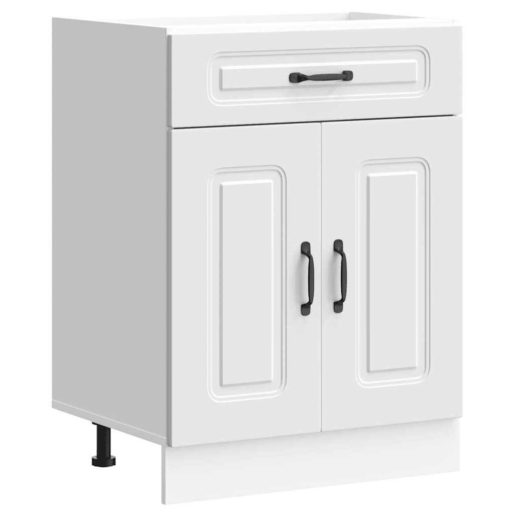 Keuken onderkast Kalmar bewerkt hout wit