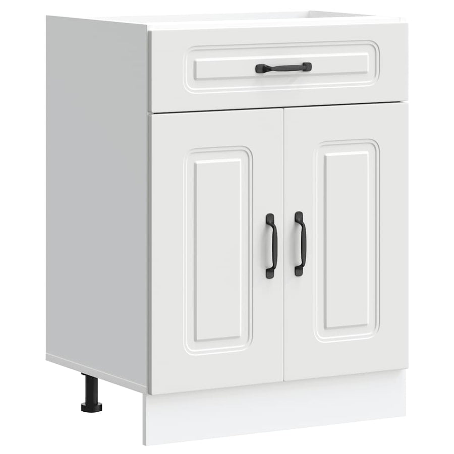 Keuken onderkast Kalmar bewerkt hout wit