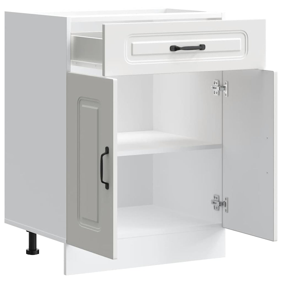 Keuken onderkast Kalmar bewerkt hout wit