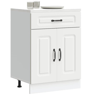 Keuken onderkast Kalmar bewerkt hout wit