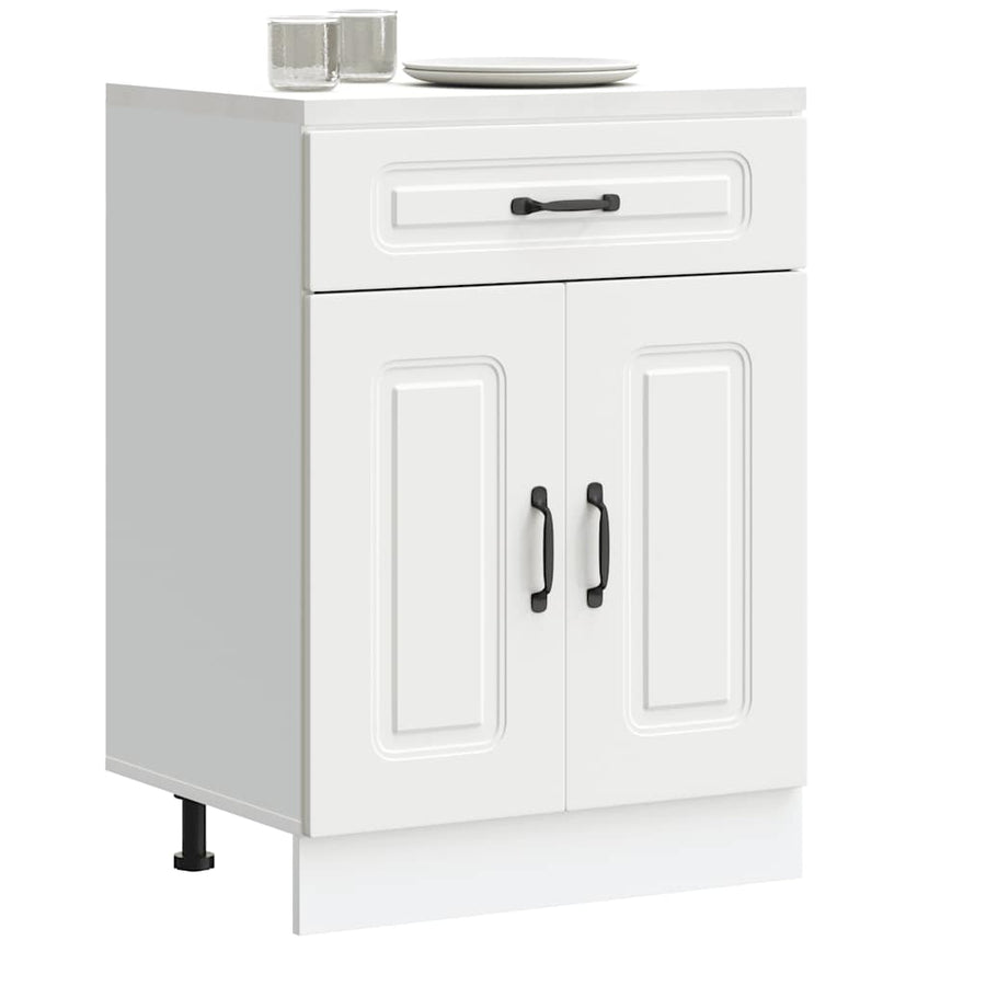 Keuken onderkast Kalmar bewerkt hout wit