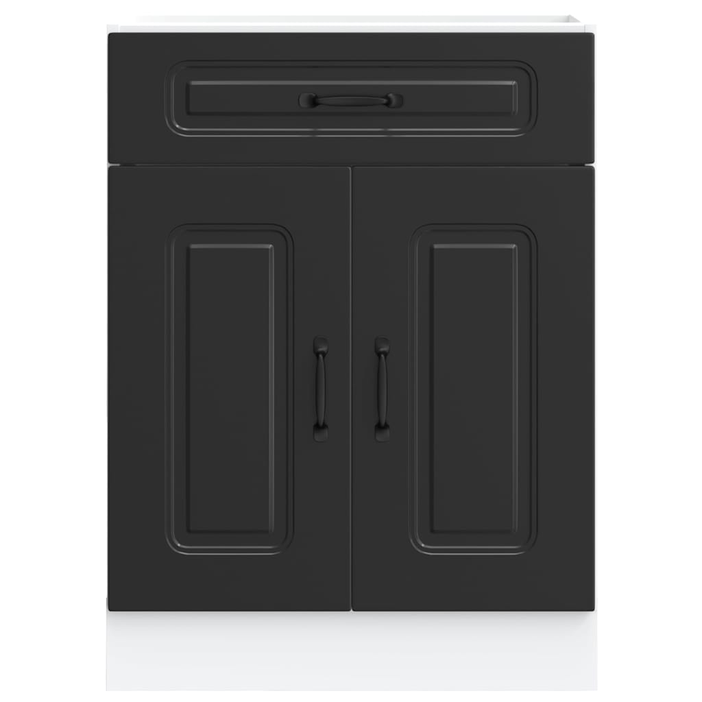 Keuken onderkast Kalmar bewerkt hout zwart