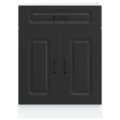 Keuken onderkast Kalmar bewerkt hout zwart