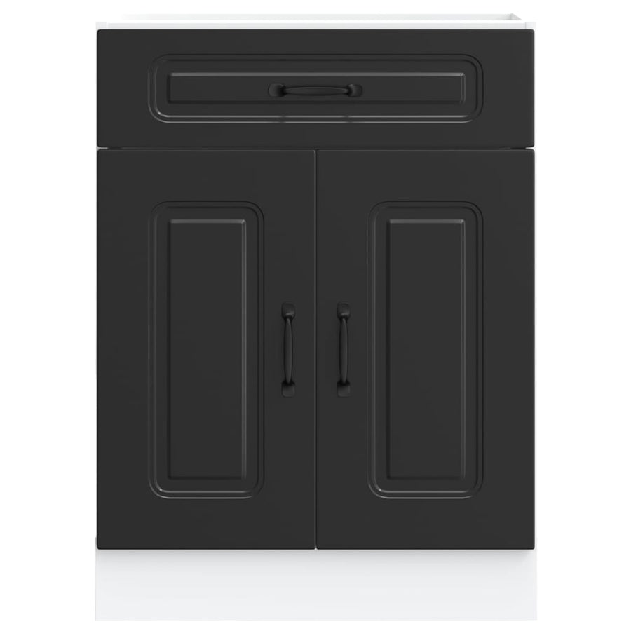 Keuken onderkast Kalmar bewerkt hout zwart