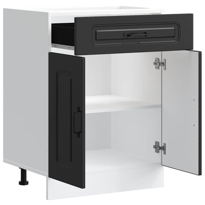 Keuken onderkast Kalmar bewerkt hout zwart