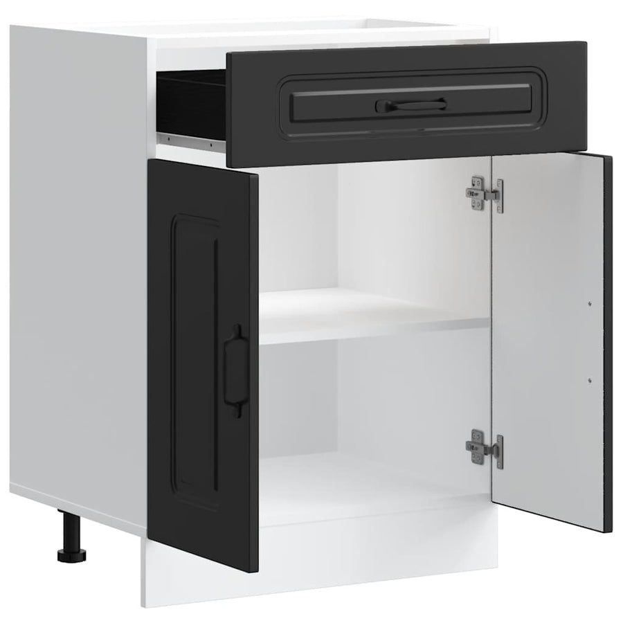 Keuken onderkast Kalmar bewerkt hout zwart