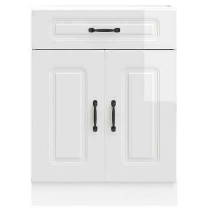 Keuken onderkast Kalmar bewerkt hout hoogglans wit