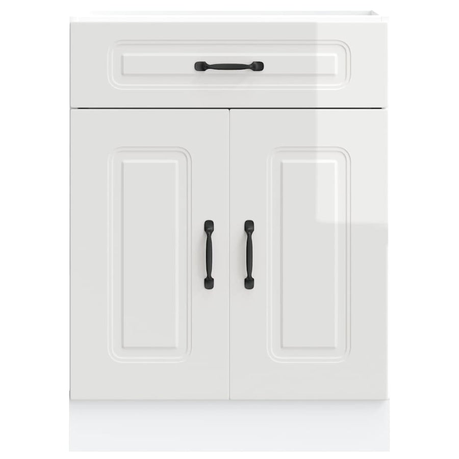 Keuken onderkast Kalmar bewerkt hout hoogglans wit