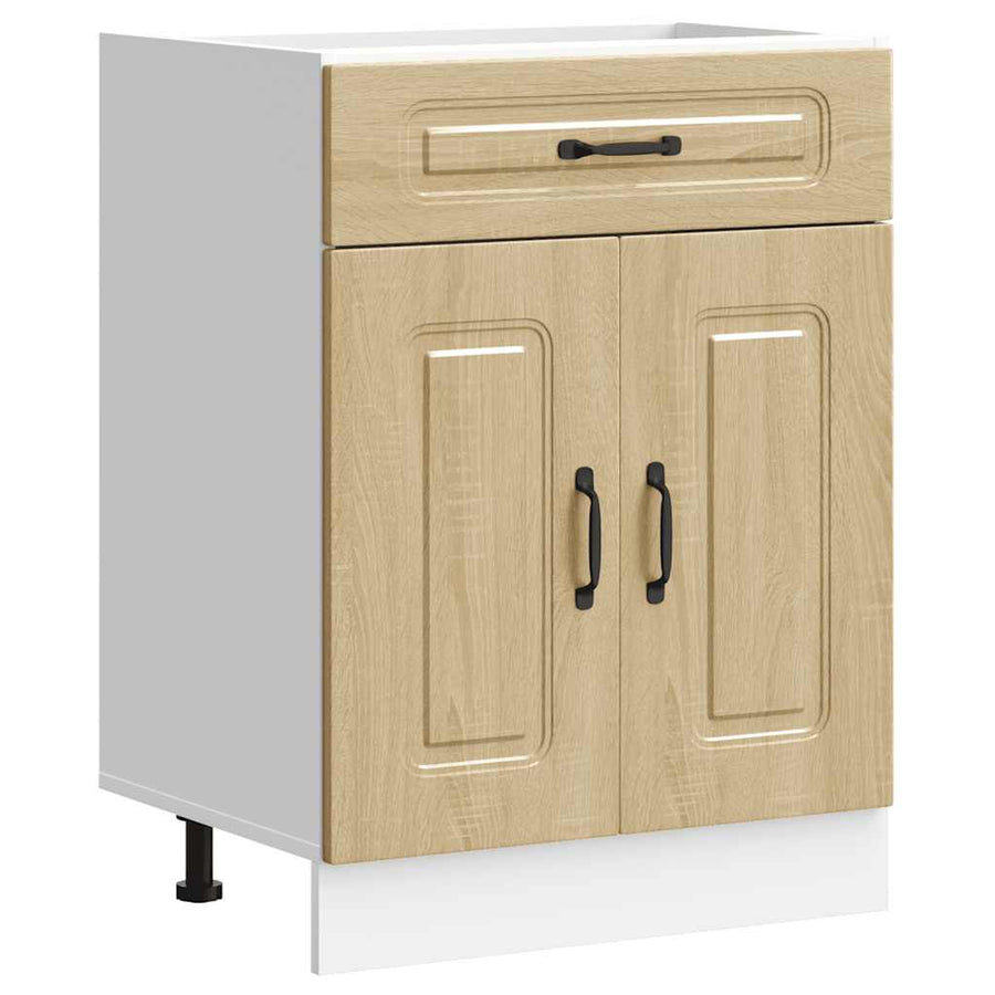 Keuken onderkast Kalmar bewerkt hout sonoma eikenkleurig