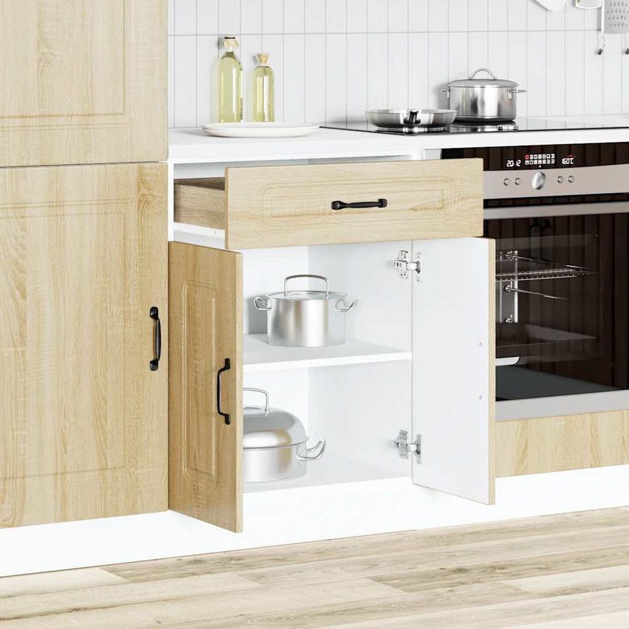 Keuken onderkast Kalmar bewerkt hout sonoma eikenkleurig
