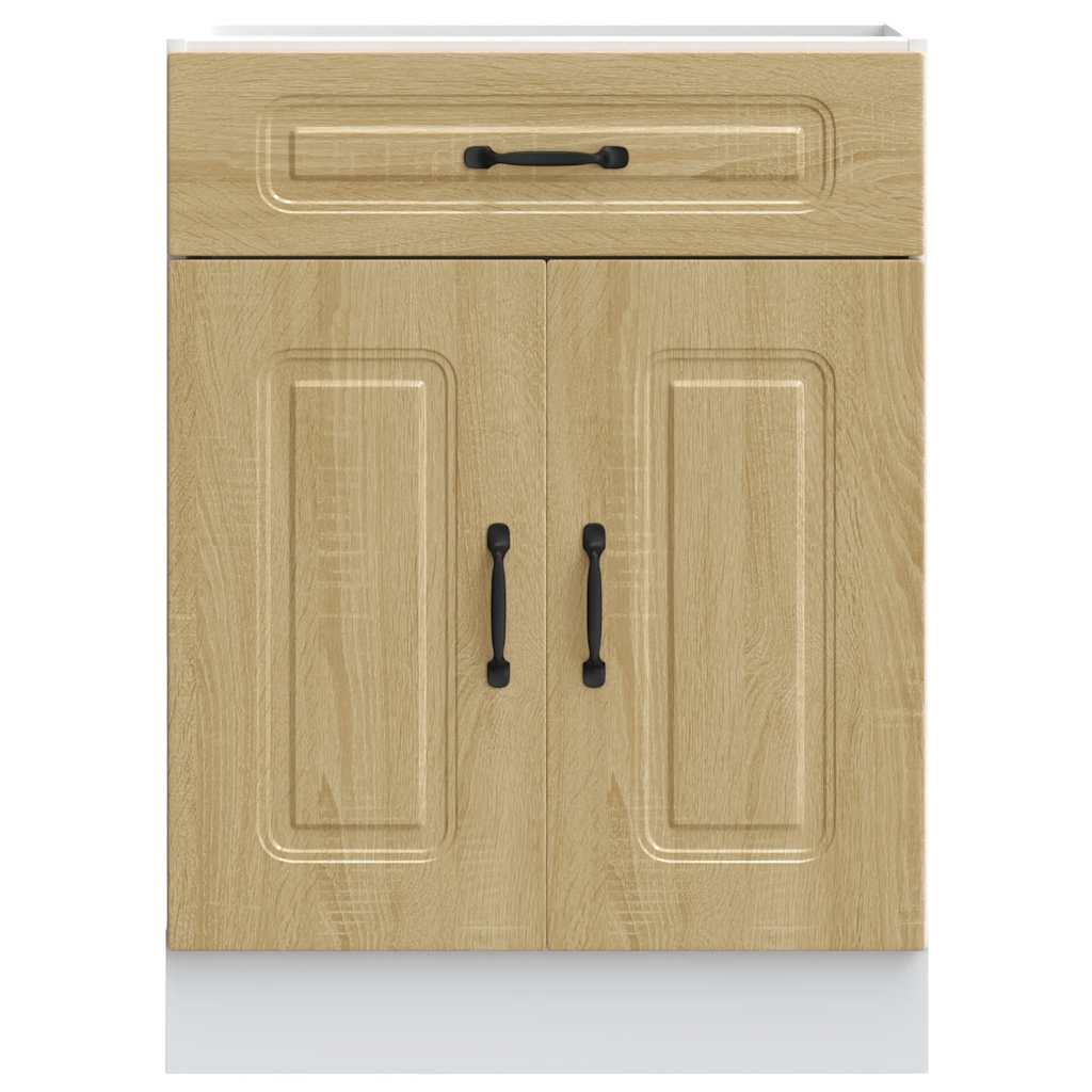 Keuken onderkast Kalmar bewerkt hout sonoma eikenkleurig