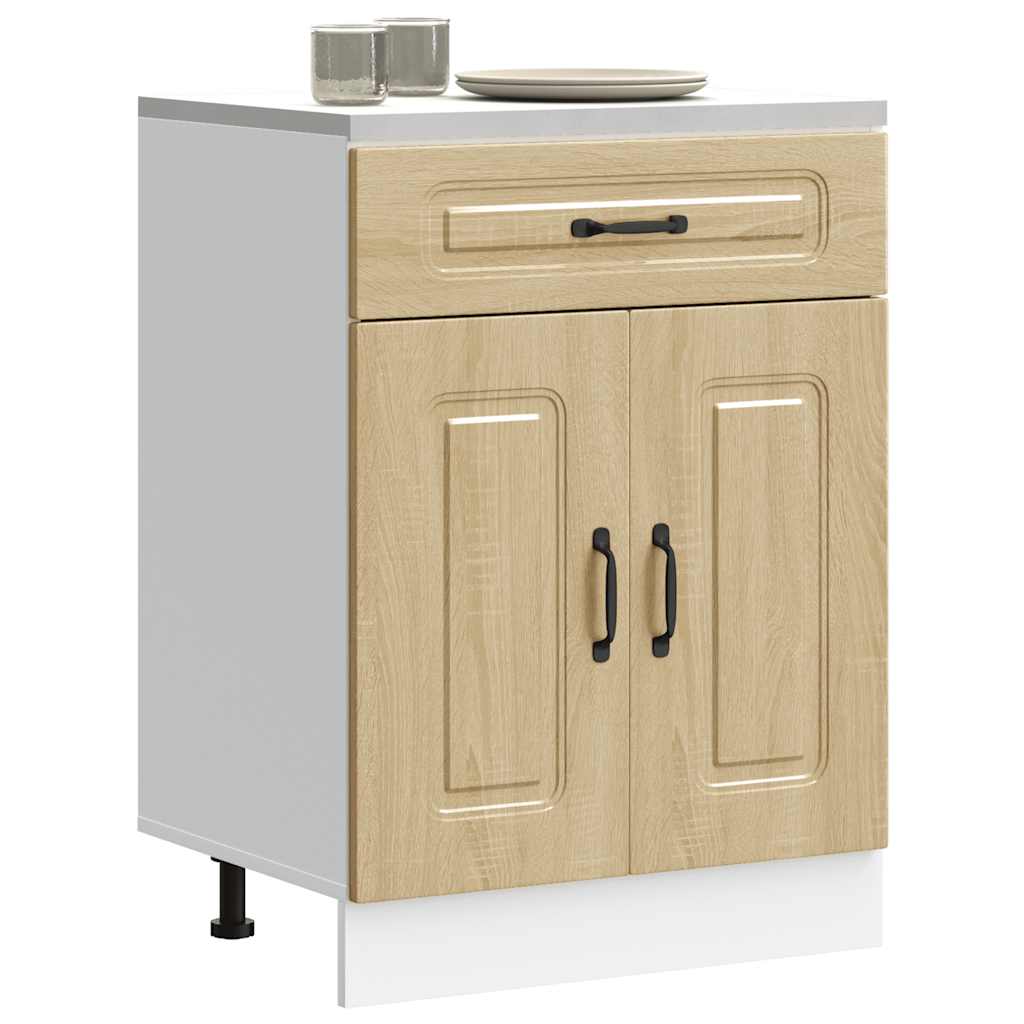 Keuken onderkast Kalmar bewerkt hout sonoma eikenkleurig