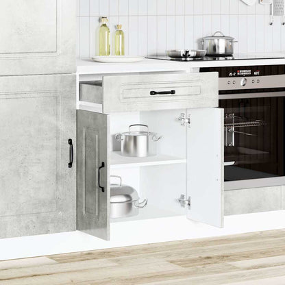 Keuken onderkast Kalmar bewerkt hout betongrijs
