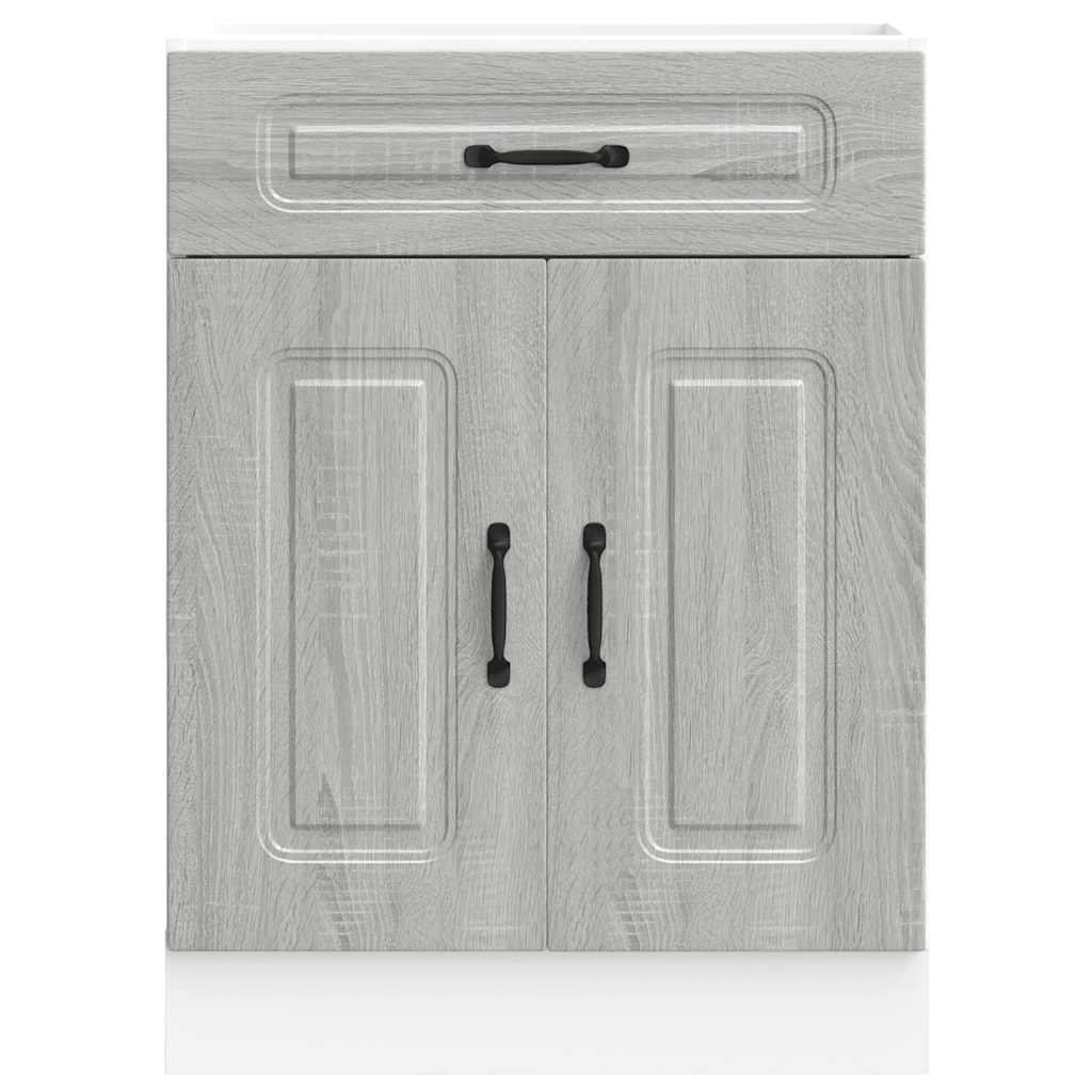 Keuken onderkast Kalmar bewerkt hout grijs sonoma eiken