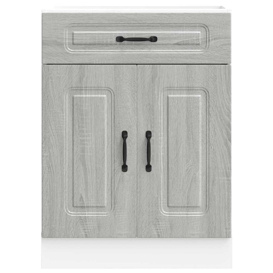 Keuken onderkast Kalmar bewerkt hout grijs sonoma eiken
