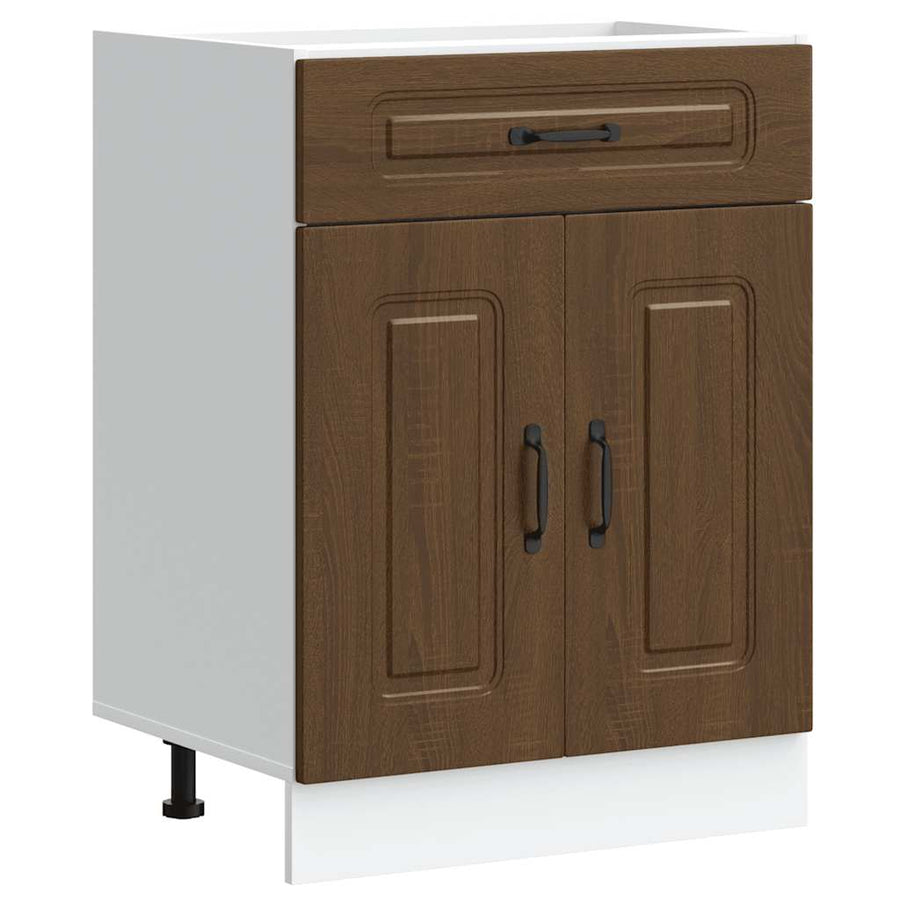 Keuken onderkast Kalmar bewerkt hout bruin eikenkleur