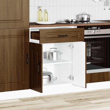 Keuken onderkast Kalmar bewerkt hout bruin eikenkleur