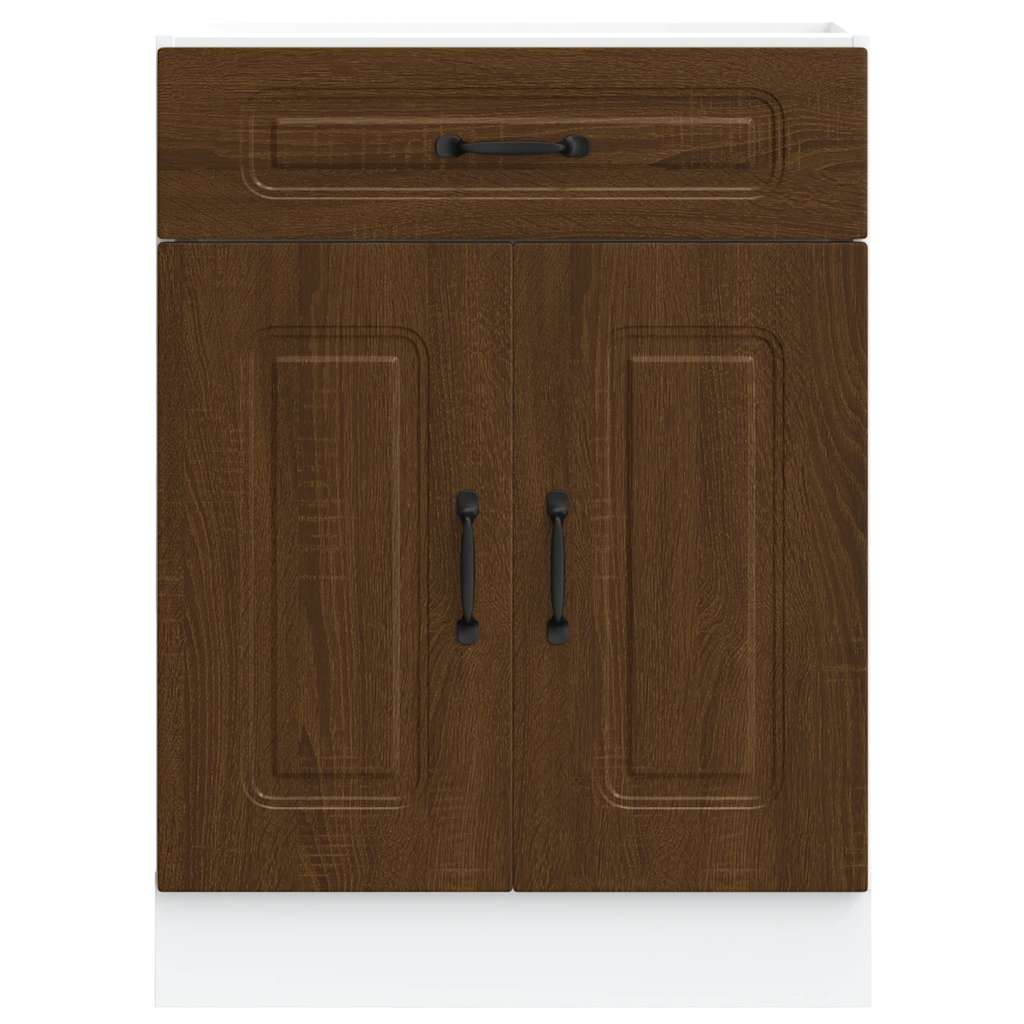 Keuken onderkast Kalmar bewerkt hout bruin eikenkleur