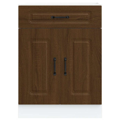 Keuken onderkast Kalmar bewerkt hout bruin eikenkleur